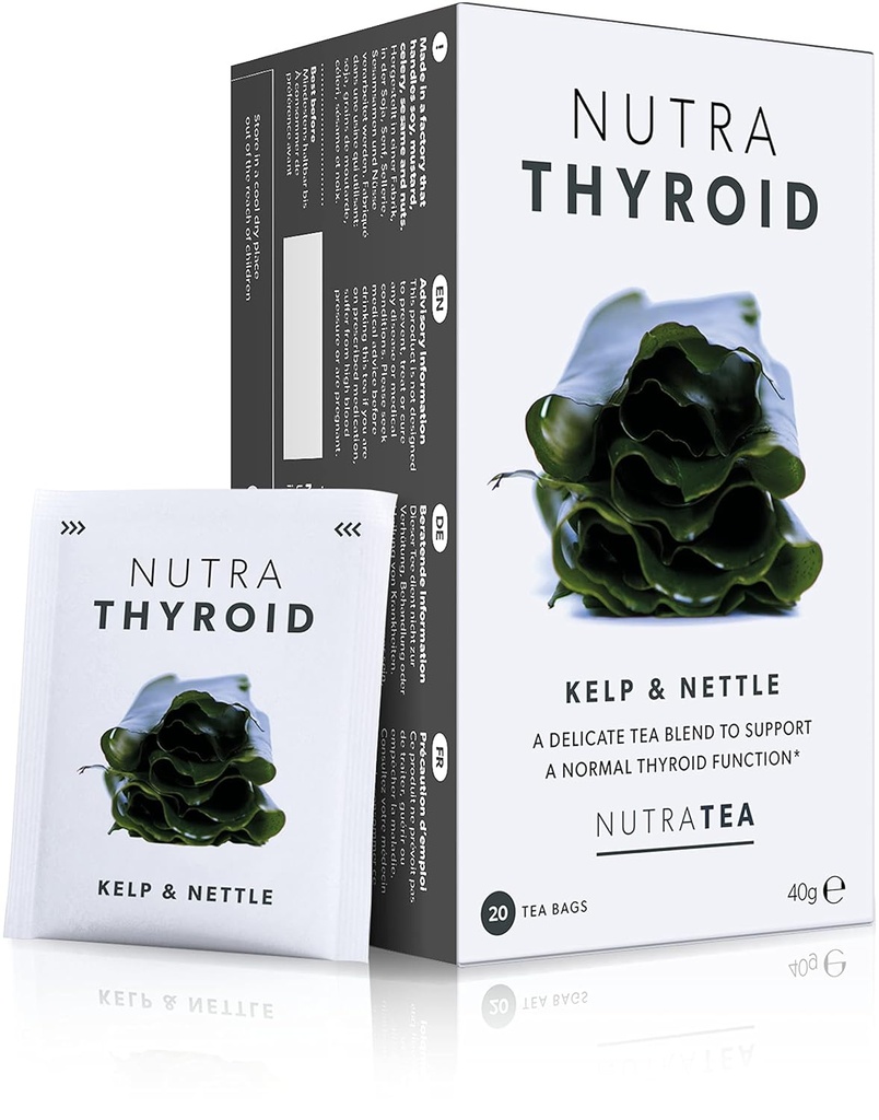 NUTRATHYROID - Schilddrüsen-Unterstützung Tee | Schilddrüsen-Gesundheits-Tee - Unterstützung Ihrer Metabolismus und Schilddrüsenfunktion - 40 Umhüllte Teebeutel - von Nutra Tea - Kräutertee - (2 Pack)