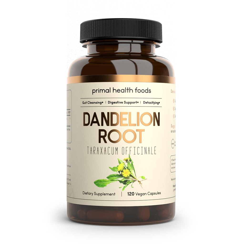 Racine de dandelion biologique 1000 mg de solution digestive, nettoyage et désintoxication Végétarien, non-OGM