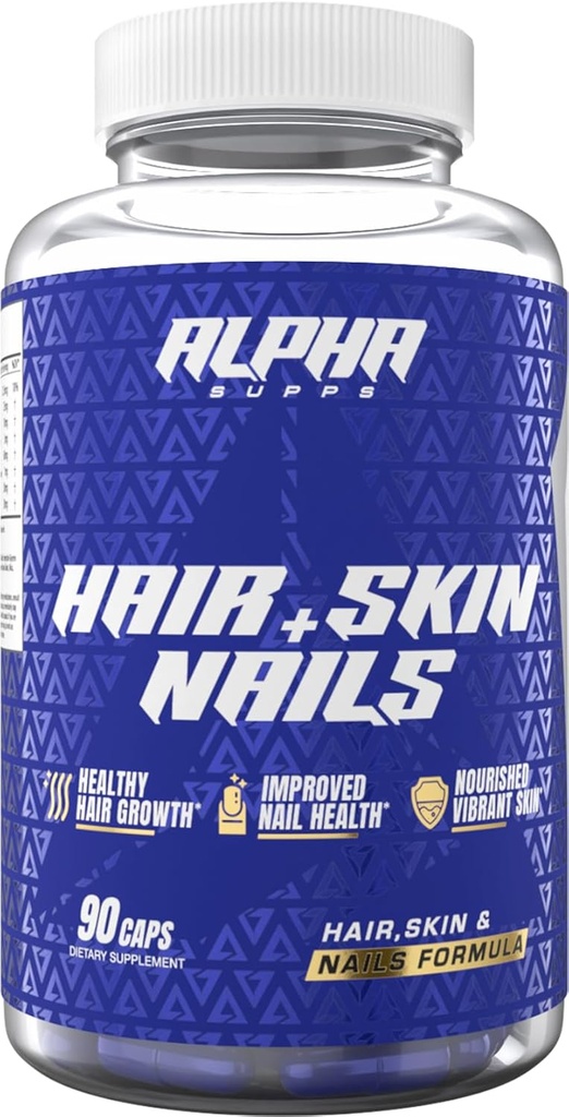Alpha Suppose le supplément de cheveux, de peau et de ongles pour les femmes - Vibrant HSN Santé et force avec biotine, collagène et vitamines pour soutenir la croissance des cheveux, l'épaisseur et la radiance cutanée - 90 capsules