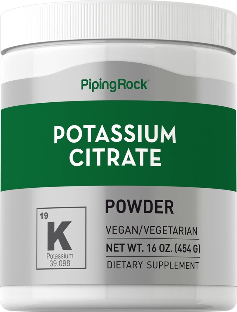 Piping Rock Kalium Citrat Pulver Ergänzung | 1 lb | Unflavored | Vegetarisch, Vegan, Non-GMO, Glutenfrei
