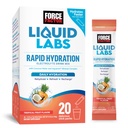 FACTEUR DE FORCE Laboratoires liquides Electrolytes Packs en poudre—Fruits tropicaux—Paquets d'hydration pour faire de l'eau électrolyte, avec 5 électrolytes essentiels, vitamines, minéraux et antioxydants, boîtes de 20 bâtons