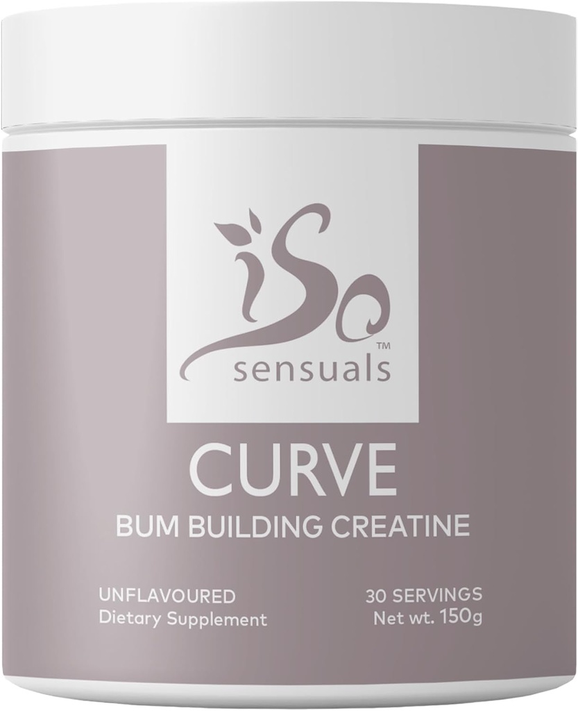 IsoSensuals Curve Bum Building Creatine - Micronized 200 Mesh for Smooth Muscle Builder for Women, Creatine Women Enhancer, Energy Supplement for Booty Gains. 30 Unflavored Perfect Peach Servings