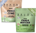 Renude Chaga Matcha e Chagaccino - Chaga Mushroom Powder for Coffee and Matcha, Mushroom Drink Mix with Adaptogens, Natural Energy and Immune Support, Vegan, Keto - 15 Serve Ogni