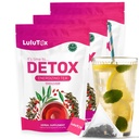 LULUTOX Detox Tee - Kräutermischung mit Dandelion, Ginseng und Ginger - Unterstützt ein gesundes Gewicht, Verdauungsgesundheit - Vegan, All Natural, Laxative-Free - Peach Flavor (3 Pack x 28 Servierungen)