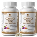10-IN-1 Cortisol Ergänzungen mit Magnesium, Ashwagandha, Kamille, L-Theanin, Phosphatidylserin, Johanniskraut, Astragalus, Vitamin C & D3, für Frauen, 240 Vegan Kapseln für 4 Monate, Non-GMO