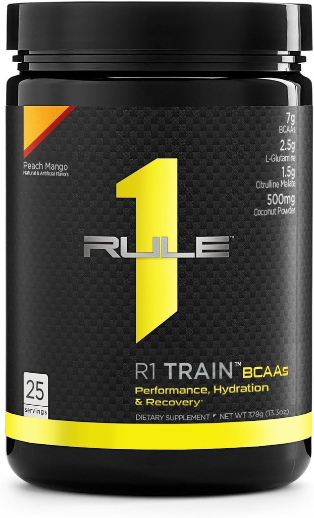 Rule One R1 Train Bcaas 25 Serving Peach Mango, 378 Gram