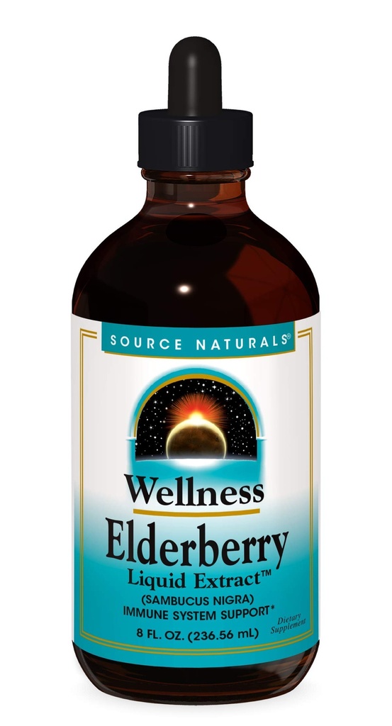 Quelle Naturals Wellness Elderberry Liquid Extract for Immune System Support - Sambucus nigra - 8 Fluid oz