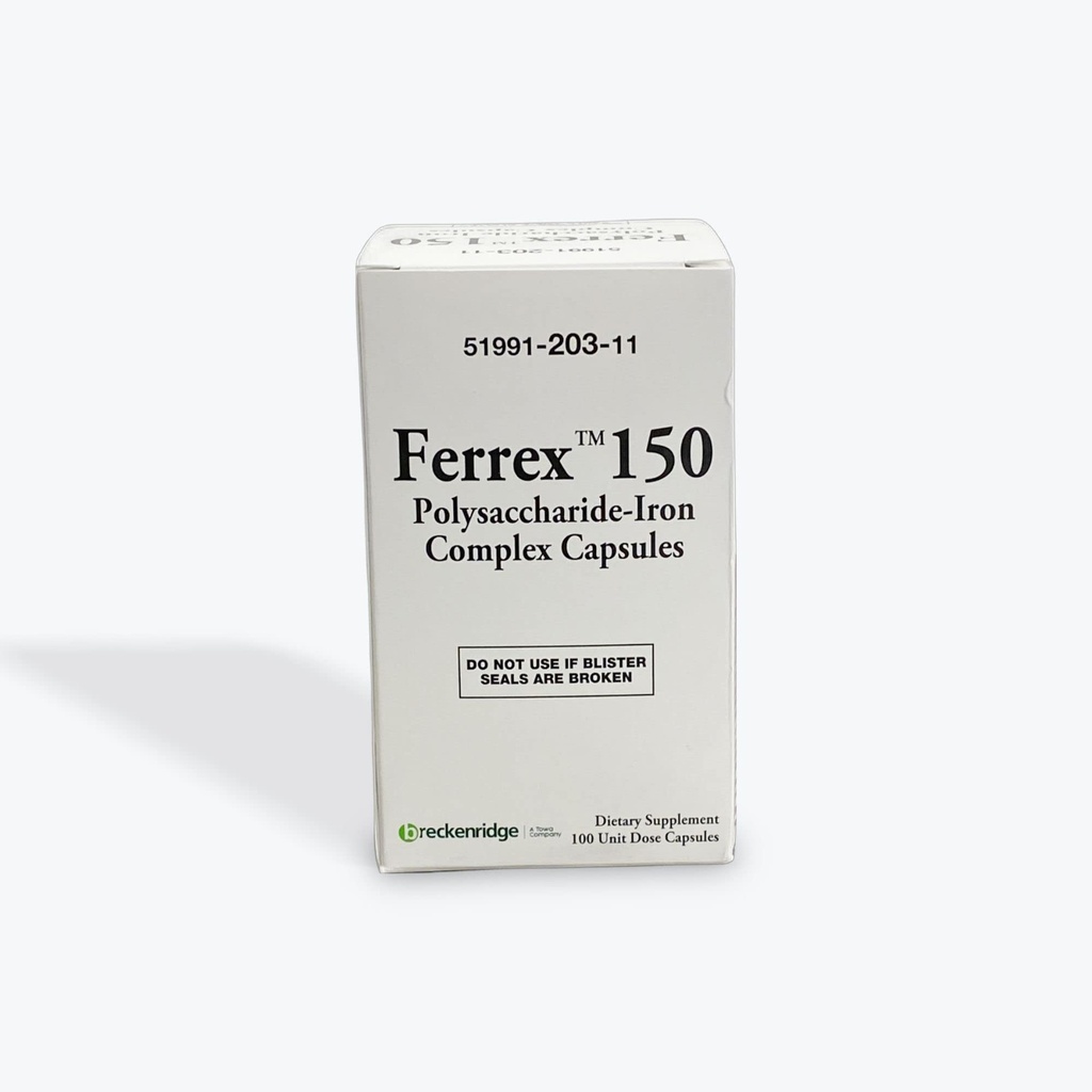 Ferrex 150 Polysaccharid Eisenkomplex Kapseln von Breckenridge - 100 Ea