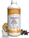 Buried Treasure Adult Daily Immune Wellness, 16oz con Dose Cup, Elderberry Echinacea VIT-C Zinc, Mushroom Blend, Natural Immune Booster