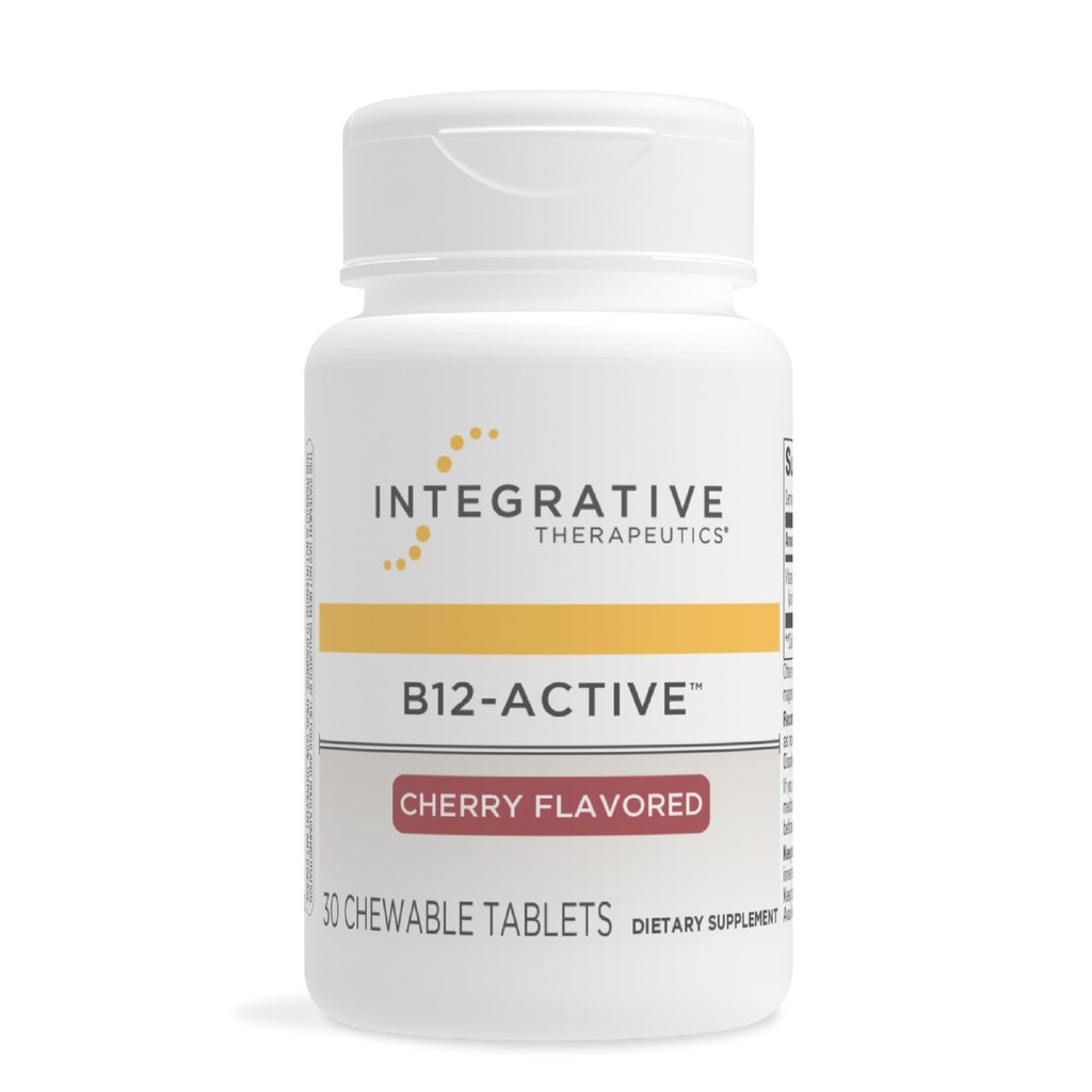 Integrative Therapie B12-Aktiv - B12 Ergänzung für Nerve Function Support* - Kaubarer Support - Dairy, Soy & Gluten-Free - Cherry Flavored, 30 Kautabletten (30 Portionen)