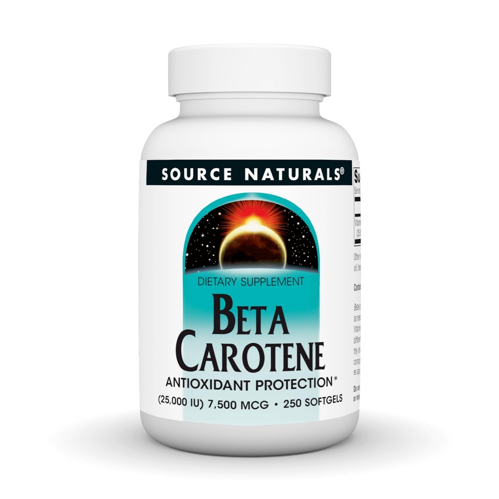 Quelle Naturals Beta Carotene 25000 iu Antioxidans Schutz - Konvertiert von Körper zu Vitamin A - 250 Softgels
