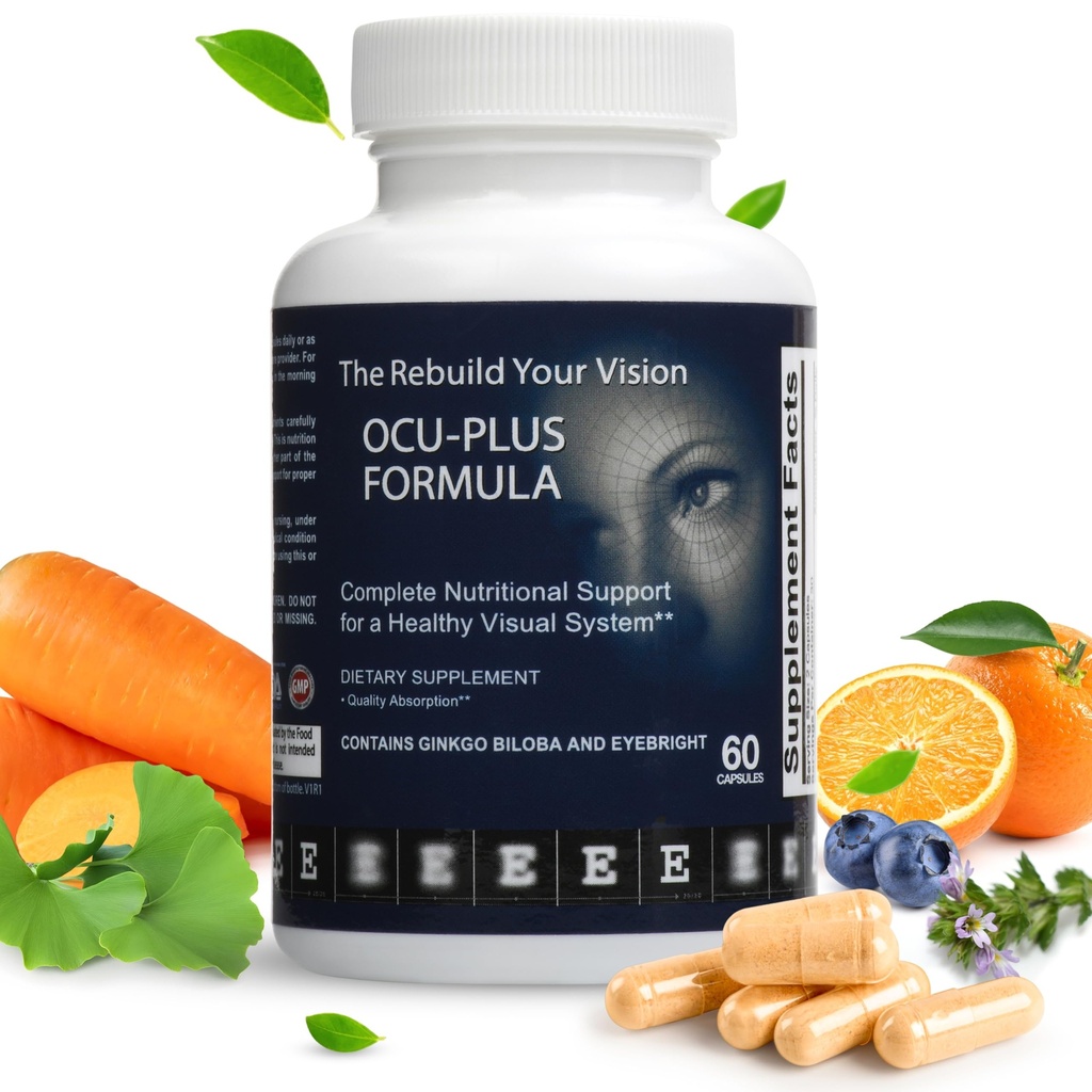 Formula Ocu-Plus – Integratore per la salute degli occhi con Lutein & Zeaxanthin – Supporta Clarity visiva, Visione notturna e salute maculare – con Bilberry, Ginkgo Biloba & NAC – 60 capsule