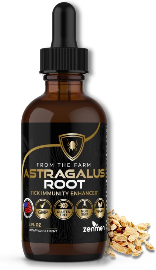 Zenmen Astragalus Root Organic Tincture - Tick Immune Unterstützung und Immunität Enhancer, Quelle von Antioxidantien - Made in USA