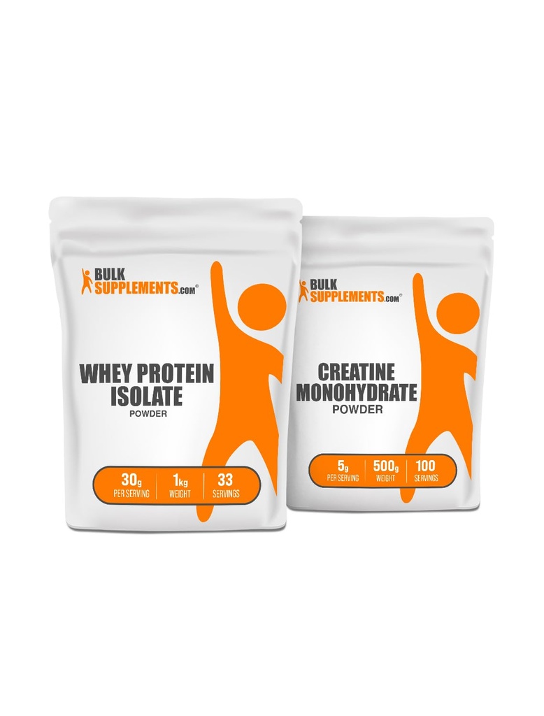BulkSupplements Whey Protein Isolare 1kg + Creatina 500g Bundle