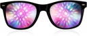 GloFX Black Frame Halo Diffraction Glasses – Laser Etched for Halo Light Effects, durevole e flessibile per Raves & Festivals