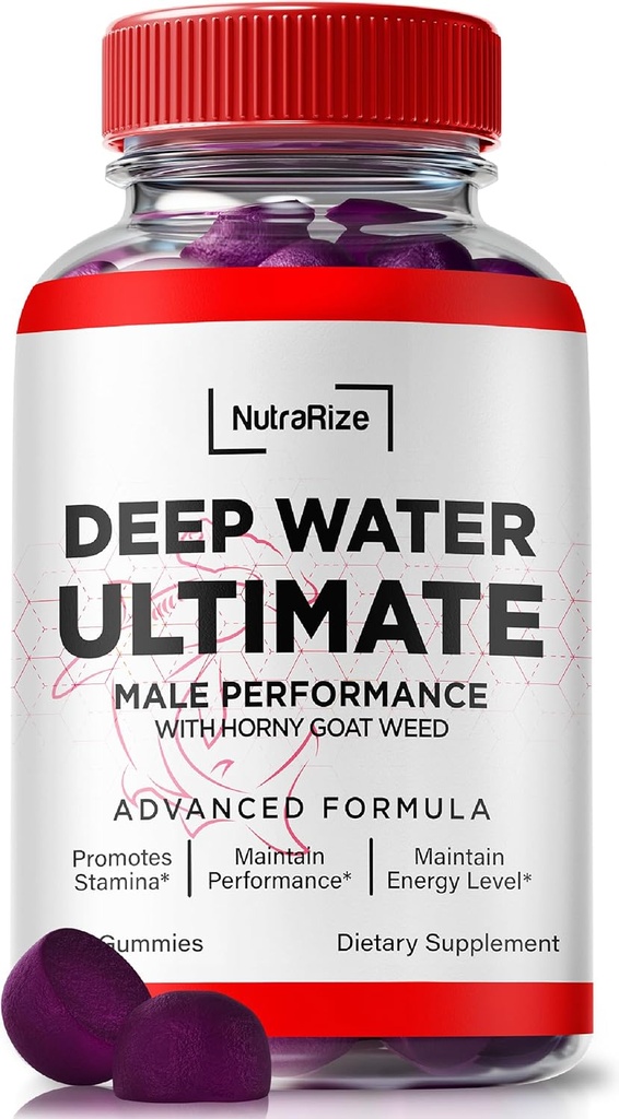 NutraRize Deep Water Ultimate Male Gummies - Offizielle Deep Water Male Essentials, Premium Deepwater Ultimate Gummies für Männer, Deep Water Ultimate Männlich Gummy, Performance Review (60 Gummis)