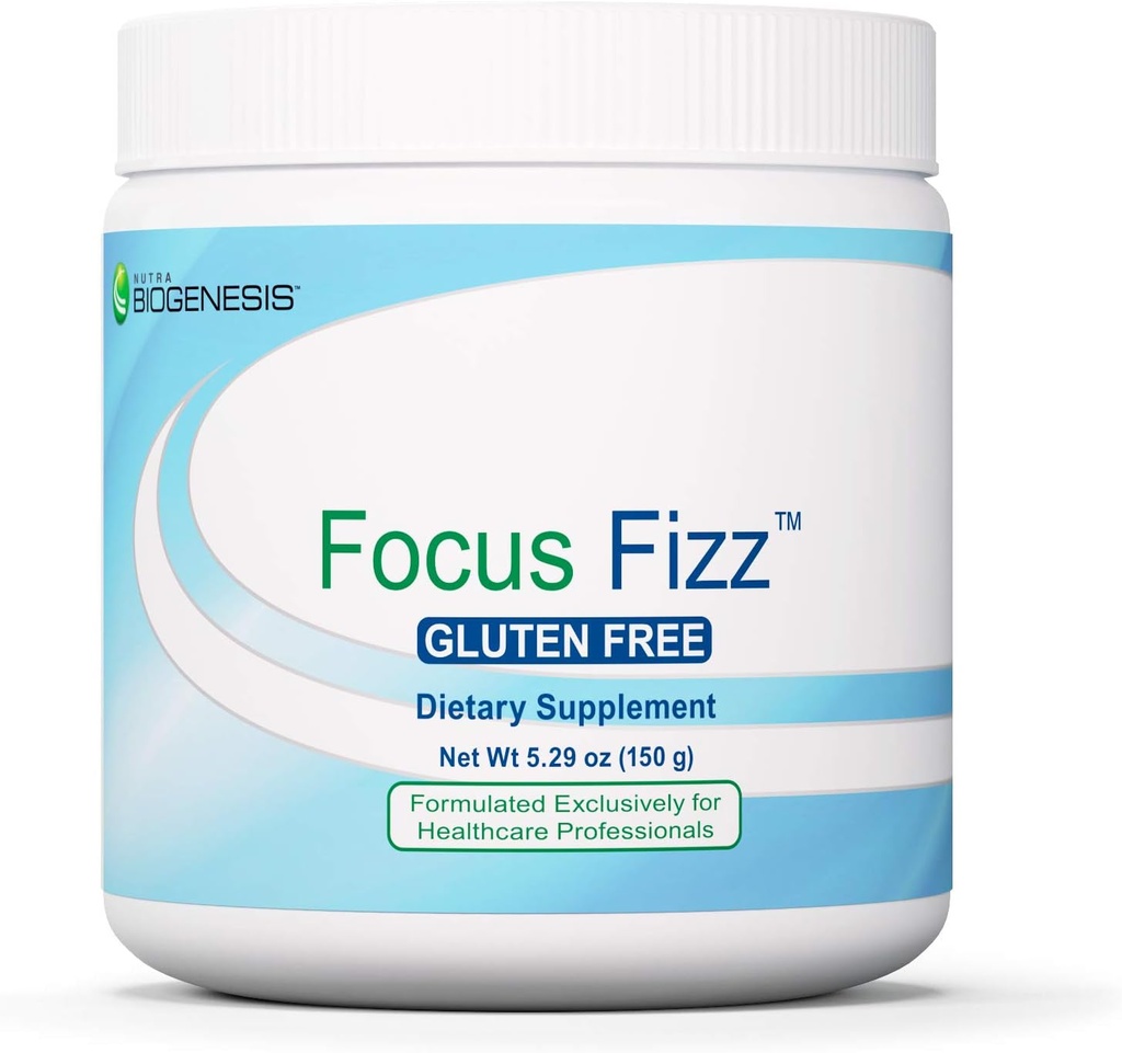 Nutra Biogenesis Focus Fizz - GABA L-Theanin Pulver-Ergänzung für Frauen und Männer, Relax-Unterstützung für Erwachsene mit Vitamin B 12, 250 mg GABA pro Servierung - 5.29 Unze (150 g)