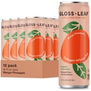 Gloss Leaf Collagen Iced Tea (Zero-Sugar, Mango-Pineapple): Insalata di tè nero con collagene Peptides Protein & Vitamina C, Beauty & Anti-Aging, 12 Fl Oz, 12 Pack
