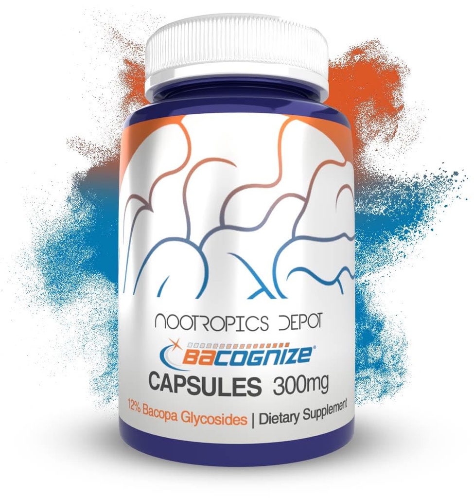 BaCognize Bacopa Monnieri Capsule | 300mg | 240 Count | Ayurvedic Herb | Nootropic Brain Booster | Supports Stress Management | Migliora Memoria, Cognizione + Mood