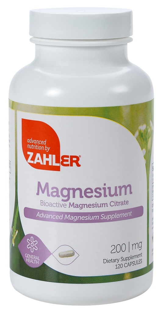 Zahler - Magnesio Supplemento Capsule 200 mg (120 Count) Certificato Kosher Citrato di Magnesio Bioattivo per Assorbimento Max - Magnesio Naturale Minerale per Uomini e Donne - Migliori Integratori di Magnesio