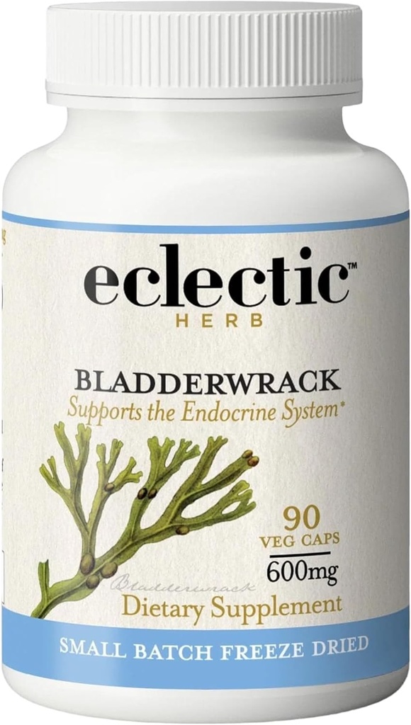 Eclectic Herb - Premium Freeze-Dried Bladderwrack Capsules | Endocrine System Support | Gesunde Haut und Haare | Seaweed Supplement | Wildcrafted, Hand-Harvested, Non-GMO, Vegan (90 CT | 600 mg)