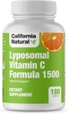 California Natural Liposomal Vitamin C 1500mg Fett löslich Liposomal Vitamin C Complex, hohe Absorption, Immununterstützung, hohe Bioverfügbarkeit Collagen Unterstützung, Antioxidans Supplement - 180 Kapseln