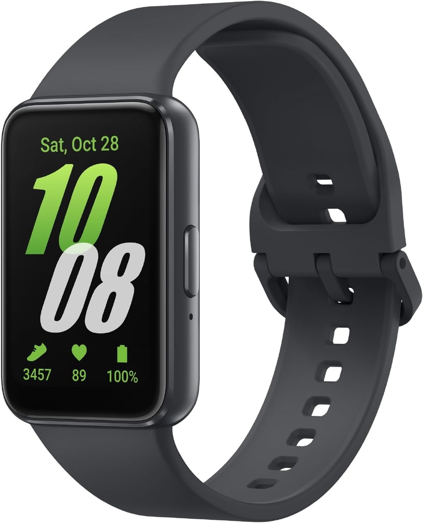 SAMSUNG Galaxy Fit3, Health/Activity Fitness Tracker, Smartwatch per Android, batteria di 13 giorni, Sleep/Snore Tracking, frequenza cardiaca, 2025, grigio scuro [versione USA, esclusiva, garanzia di 2Yr]