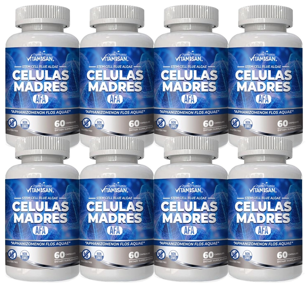 VITAMISAN Celulas Madres Stem Cell Blue Algae AFA Capsule, 60 Conte (Pacchetto di 8)