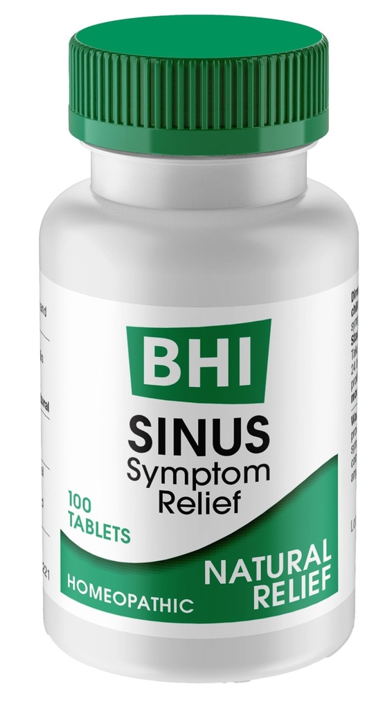 BHI Sinus Natural Congestion Relief 7 mirati ingredienti attivi omeopatici aiutano a alleviare i sintomi del freddo nasale, dolore, pressione e mal di testa Supporto per le donne & uomini - 100 Tavole
