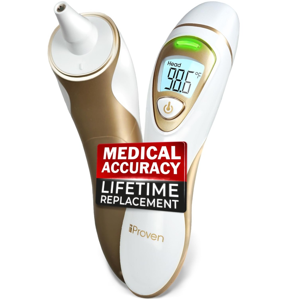 Thermomètre d'oreille iProvèn Pro Series de l'IProvèn avec fonction de tête avant non-touch.