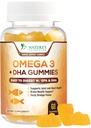 Omega 3 Fish Oil Gummis, Herz Gesund Omega 3 Gummy Supplement mit hoher Absorption DHA & EPA, Extra Strength Joint & Brain Support, Delicious Orange Flavor Fish Oil Nature's Vitamin - 60 Gummis