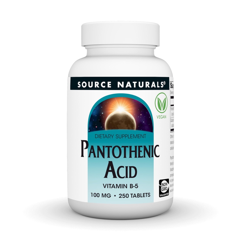 Quelle Naturals Pantothensäure 100 mg Vitamin B-5 Nahrungsergänzungsmittel - 250 Tabletten