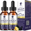 (2 Pack) Shilajit per uomini e donne, 16-in-1 Liquid Shilajit Drops, minerali di trace, Ginseng, Turmeric, Ashwagandha, Supporto immunitario, Energy Boost & Joint Health, 2 FL. Oz