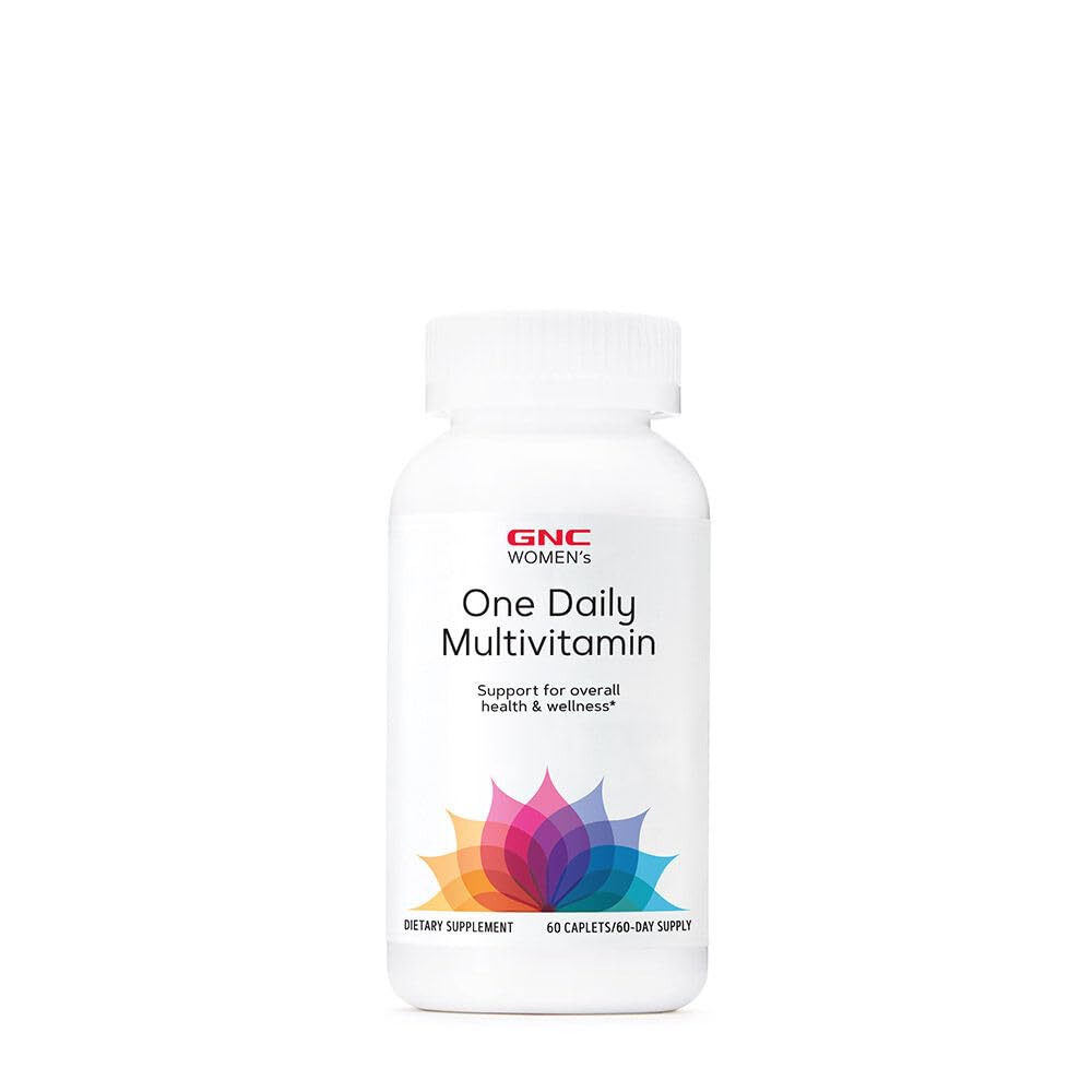 GNC Women's One Daily Multivitamin | Supporta la funzione immunitaria e cerebrale Plus Hair, Skin and Nail Health | Miscela antiossidante con collagene | Supplemento giornaliero | 60 Caplets