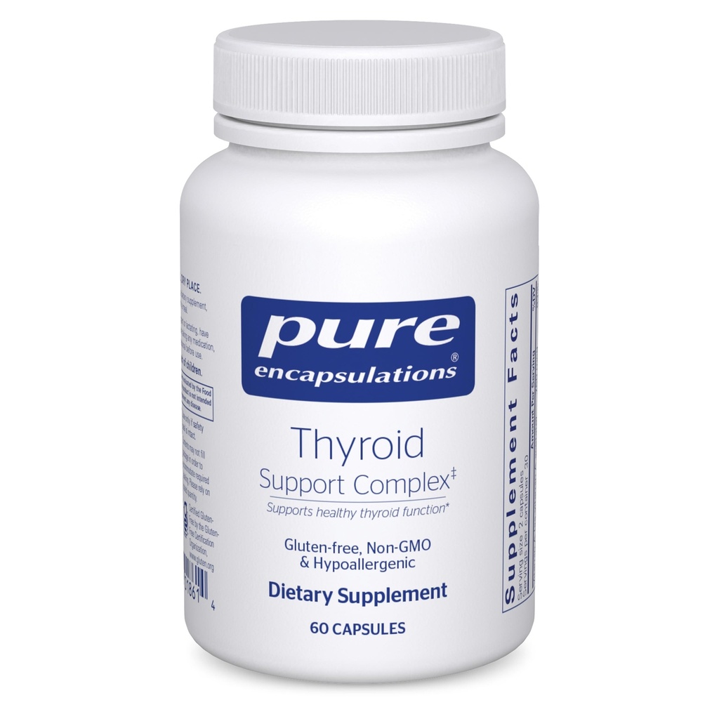 Pure Encapsulations Thyroid Support Complex - Unterstützt Schilddrüsengesundheit* - Antioxidante Infusion - mit Ashwagandha & Iodine - Non-GMO & Vegetarian - 60 Kapseln