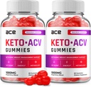 (2 Pack) Ace Keto ACV Gummies - Advanced Formula Ace Keto Plus ACV Gummies Apple Cider Ace Ace ACV, Gestione del peso, Supplementi Dietetici Donne (120 Gummies)