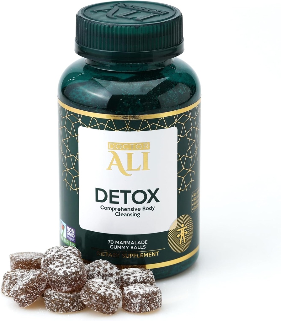 Doctor Ali - Detox Gummis für umfassende Körperreinigung | Made with Organic Ingredients | 70 Count | Gluten Free | Gelatin Free | Non-GMO