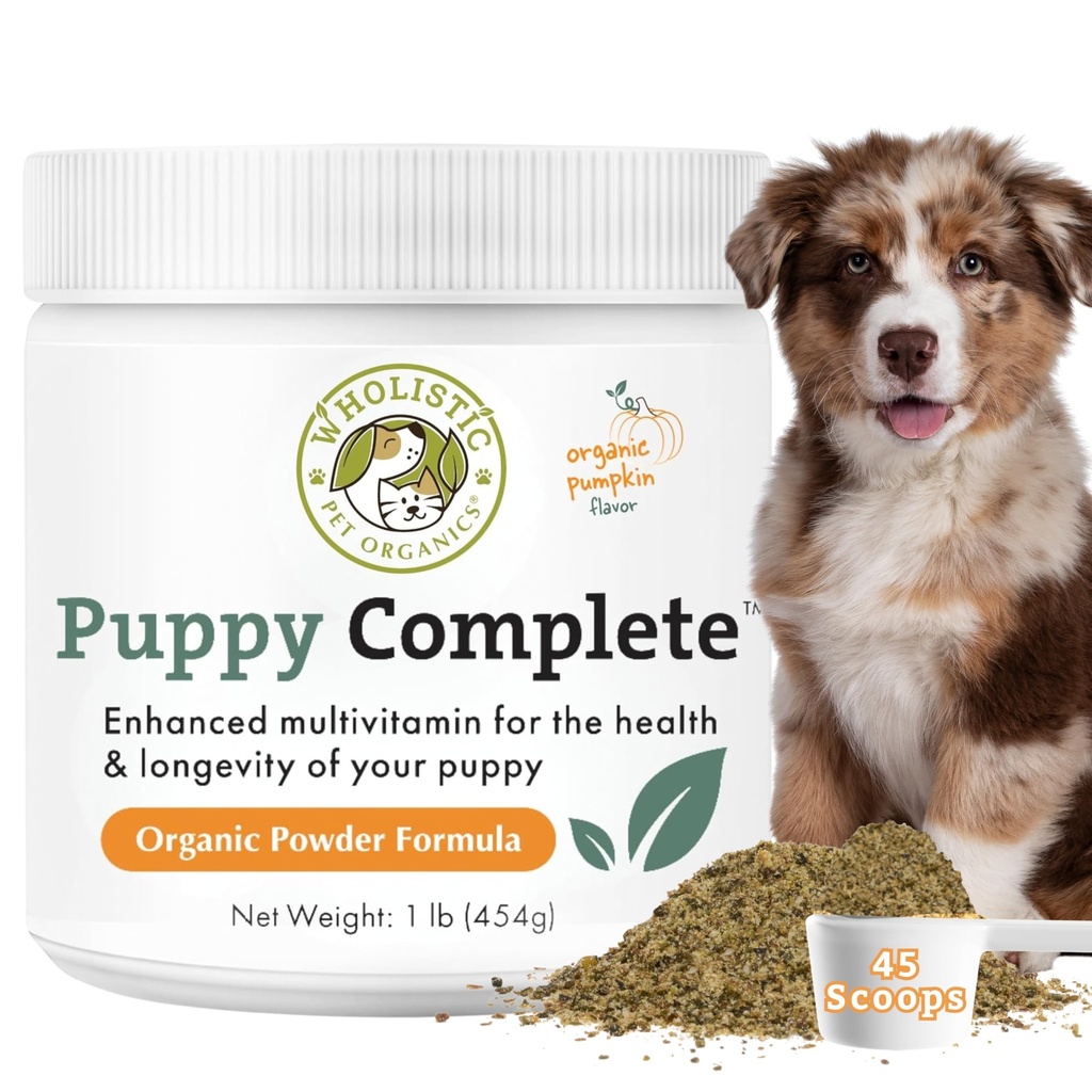 Wholistic Pet Organics Puppy Complete - Dog Multivitamin Powder - 1 Lb - Daily Dog Vitamins & Supplements für hausgemachte Lebensmittel - Immunsystem, Haut, Fleisch & Gesamtgesundheit - Kleine und große Zucht Welpen