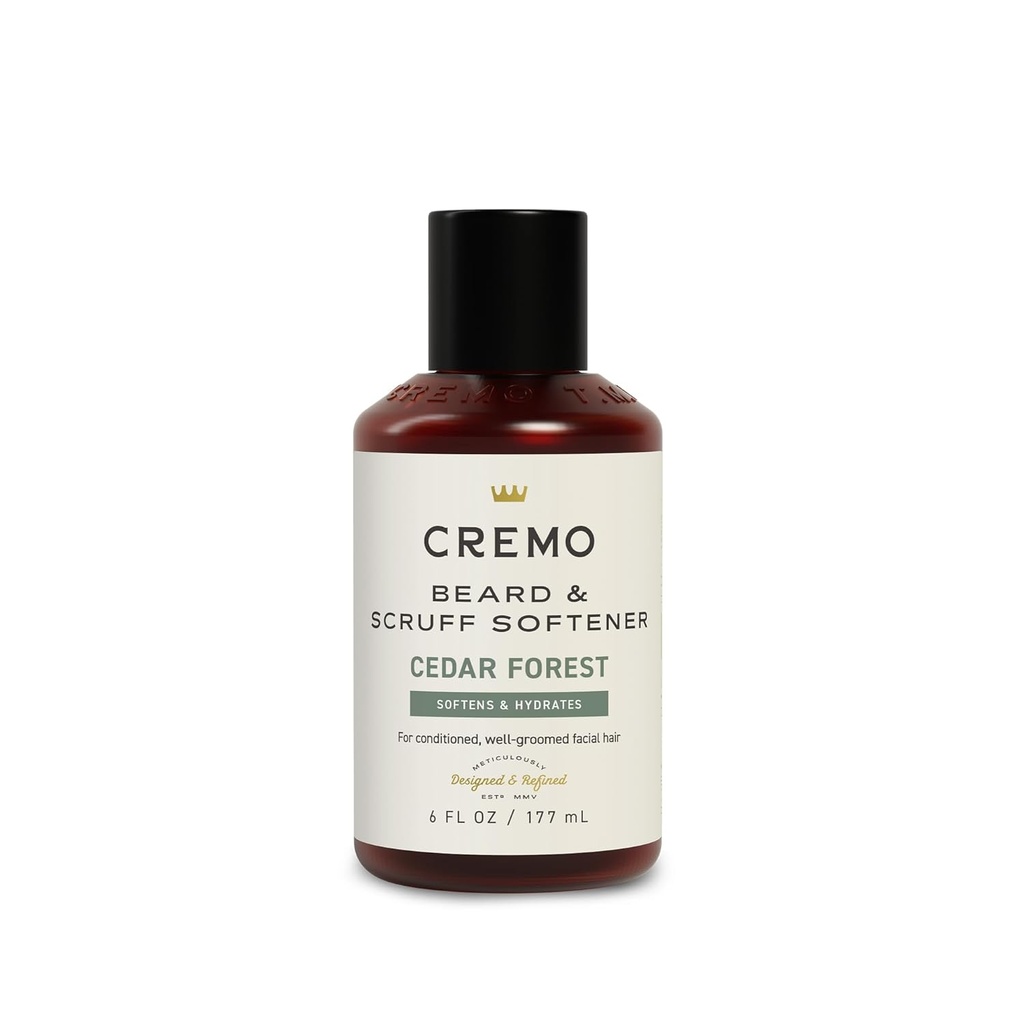 Cremo Cedar Forest Beard & Scruff Softener, Ammorbidisce e condizioni Coarse Facial Hair di tutte le lunghezze in soli 30 secondi, 6 Ounce fluido