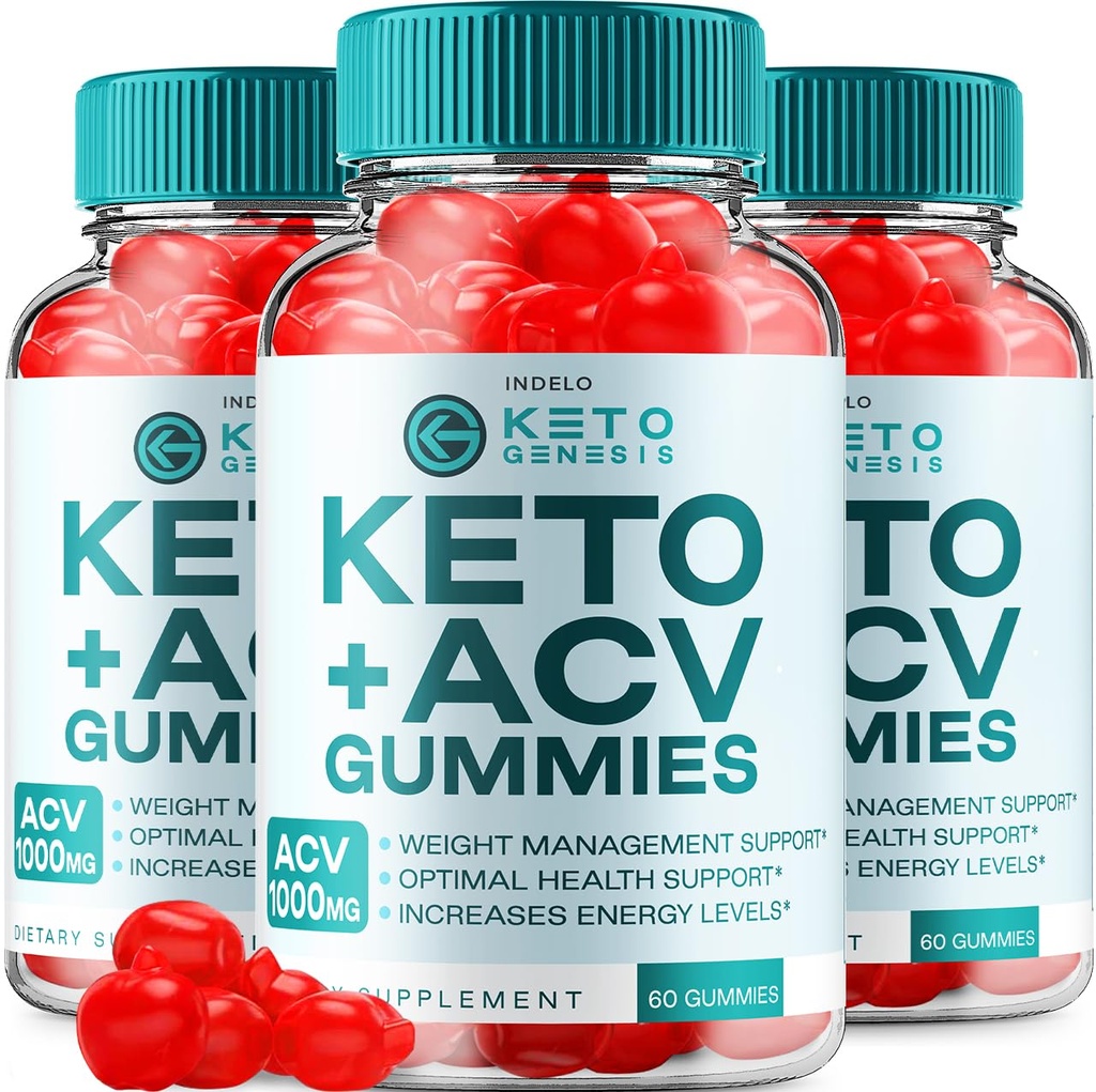(3 Pack) Keto Genesis ACV Gummies - Advanced Gummies Ketogenesis Plus Weight Management ACV Gummies Apple Cider Vinegar Genesis Keto ACV Gummies Dietary Supplement Reviews (180 Gummies)