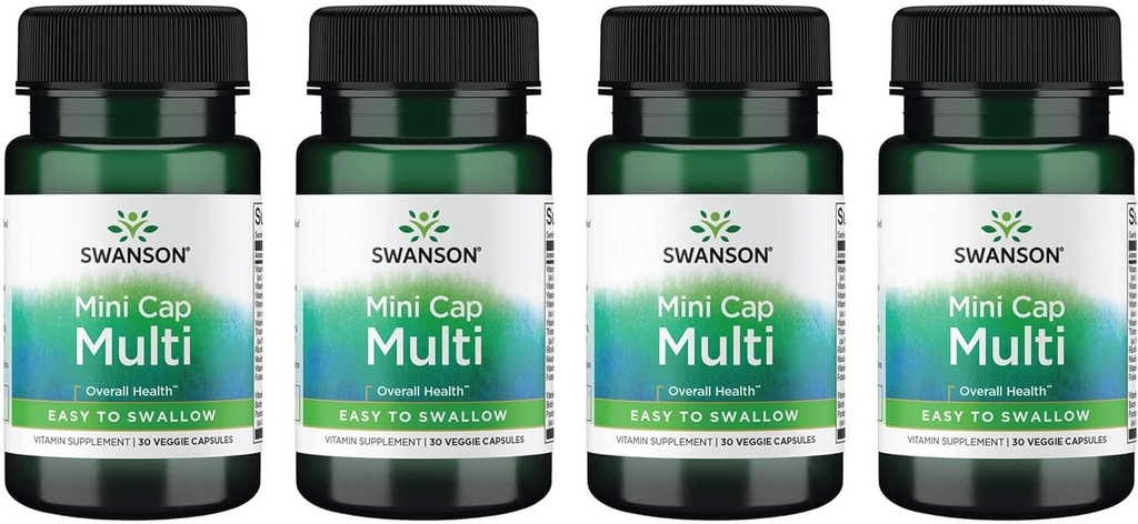 Swanson Daily Multivitamin Ohne Mineralien 30 Veg Kapseln (4 Packung)