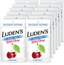 Gouttes de cerise sauvage sans sucre de Luden, soulagement de la gorge, 25 Comte (12 Pack)