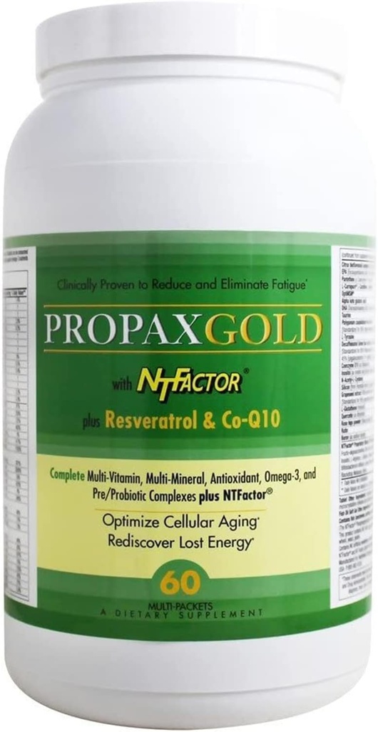 Vitamina e Mineral Propax Gold Con NTFactor® - Booster di energia naturale per la fame cronica - Multi-vitamina e Supplemento multiminerale con aminoacidi, antiossidanti e acidi grassi e altro ancora - 60 Pack