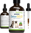 Benessere animale Detox Gold per cani e gatti - Detoxification & Elimination Support, Immune System Care, Nettle, Beato Thistle - Veterinarian-Formulated Herbal Supplement 4 oz (118 ml)