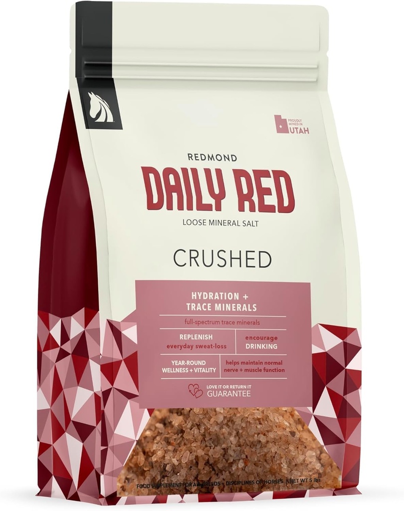 Crushed ROUGE quotidien - Supplément minéral pour chevaux (5 LB sac)