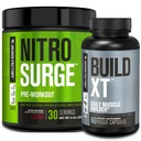 Jacked Factory Nitrosurge Pre-Workout in Black Cherry & Build XT Muscle Building Bundle per uomini e donne
