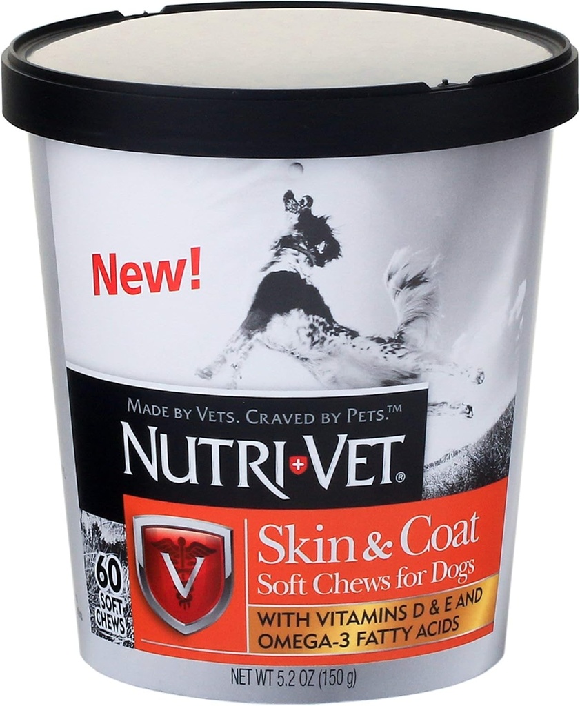 Nutri-Vet pelle sana e cappotto mastica morbida, 60 conte
