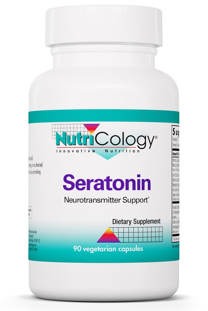 Nutricology Seratonin Supplement - Serotonin für Männer und Frauen, ruhige Unterstützung, 5-HTP, Serene Sleep, Norepinephrine, Vegetarische Kapseln - 90 Count