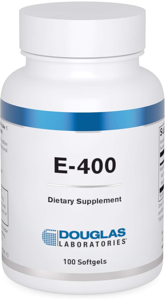 Douglas Laboratories E-400 | Vitamin E für Antioxidantienschutz und Herz-Kreislauf-Unterstützung | 100 Kapseln