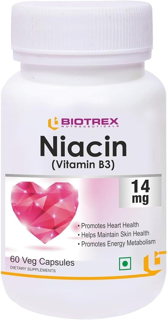 Niacine 14mg Vitamine B3 avec Inositol Supplément de 50mg - 60 gélules